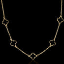CADENA DE 5 TRÉBOLES BAÑADA EN ORO NEGRO 18K