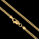 Cadena Grumet de 2,5 mm bañada en oro de 18 quilates