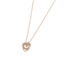MAGASIN DE MODE Chou Chou Necklace Nickel-Free Double Heart metal Stone Petit Necklace OSWY