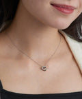 MAGASIN DE MODE Chou Chou Necklace Nickel-Free Double Heart metal Stone Petit Necklace OSWY