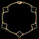 PULSERA 5 TRÉBOLES BAÑADA EN ORO NEGRO DE 18 QUILATES