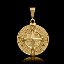 Colgante de rosa de los vientos bañado en oro de 18 quilates