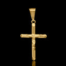 Colgante de cruz con Jesucristo bañado en oro de 18 quilates