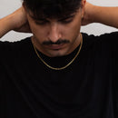 Cadena con candado Cartier de 3,5 mm chapada en oro de 18 quilates