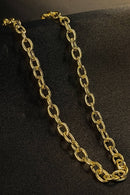 Choker Corrente Com Elos Ovalados Banhado em Ouro 18k