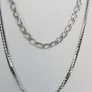 Colar Duplo com Correntes Grossas Banhado em Ródio Branco