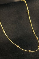 Colar de Corrente com Bolinhas Douradas Banhado em Ouro 18k