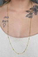 Colar de Corrente com Bolinhas Douradas Banhado em Ouro 18k