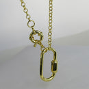 Colar Corrente de Elo Largo com Fecho Boia e Mosquetão Banhado em Ouro 18k