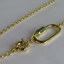 Colar Corrente de Elo Largo com Fecho Boia e Mosquetão Banhado em Ouro 18k