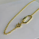 Colar Corrente de Elo Largo com Fecho Boia e Mosquetão Banhado em Ouro 18k