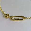 Colar Corrente de Elo Largo com Fecho Boia e Mosquetão Banhado em Ouro 18k