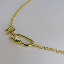 Colar Corrente de Elo Largo com Fecho Boia e Mosquetão Banhado em Ouro 18k