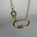 Colar Corrente de Elo Largo com Fecho Boia e Mosquetão Banhado em Ouro 18k