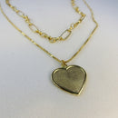 Colar Duplo com Coração Banhado em Ouro 18k