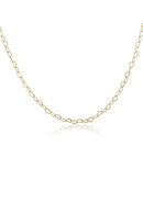 Colar de Corrente com Elos em Coração Banhado em Ouro 18k