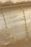 Colar de Corrente com Elos em Coração Banhado em Ouro 18k