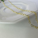 Colar de Corrente com Elos em Coração Banhado em Ouro 18k