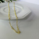 Colar de Corrente com Elos em Coração Banhado em Ouro 18k