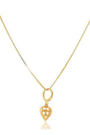 Colar com Pingente Argolinha de Coração Banhado em Ouro 18k