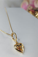 Colar com Pingente Argolinha de Coração Banhado em Ouro 18k