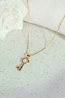 Colar Pingente de Chave Banhado em Ouro 18k