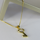 Colar Pingente de Chave Banhado em Ouro 18k