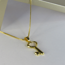 Colar Pingente de Chave Banhado em Ouro 18k