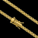 Cadena de candado doble de 3,5 mm chapada en oro de 18 quilates