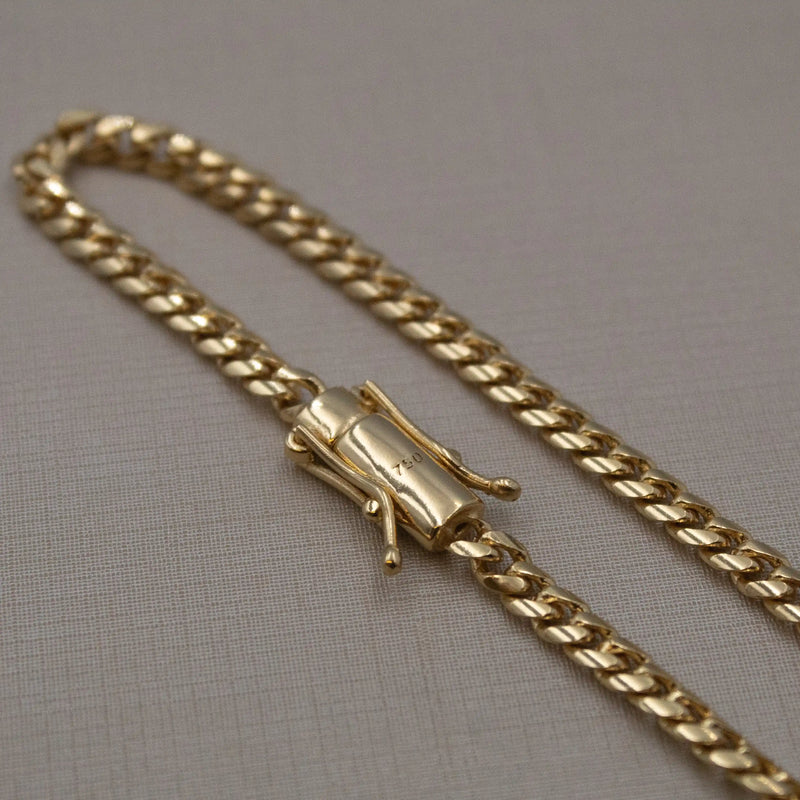Corrente Cuban 4mm banhado a ouro 18k