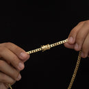 Cadena laminada de 5,5 mm bañada en oro de 18 quilates