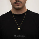 Cadena Grumet de 1,5 mm con colgante de San Benito bañado en oro de 18 k