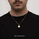 Cadena Grumet de 1,5 mm con colgante de San Benito bañado en oro de 18 k