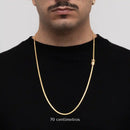 Cadena de eslabones reales de 3 mm bañada en oro de 18 quilates