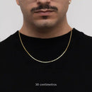 Cadena Piastrina de 2 mm bañada en oro de 18 k