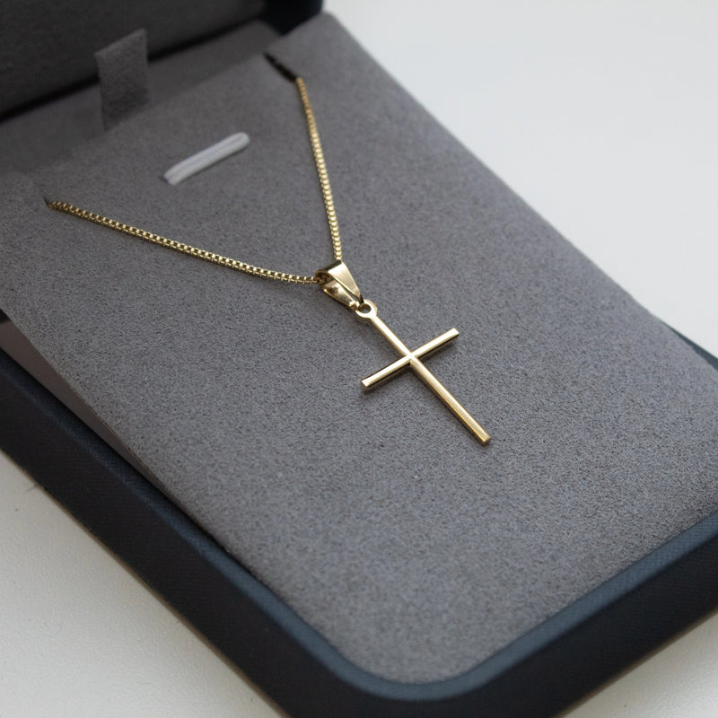 Pingente Cruz Lisa P Banhado a Ouro 18k