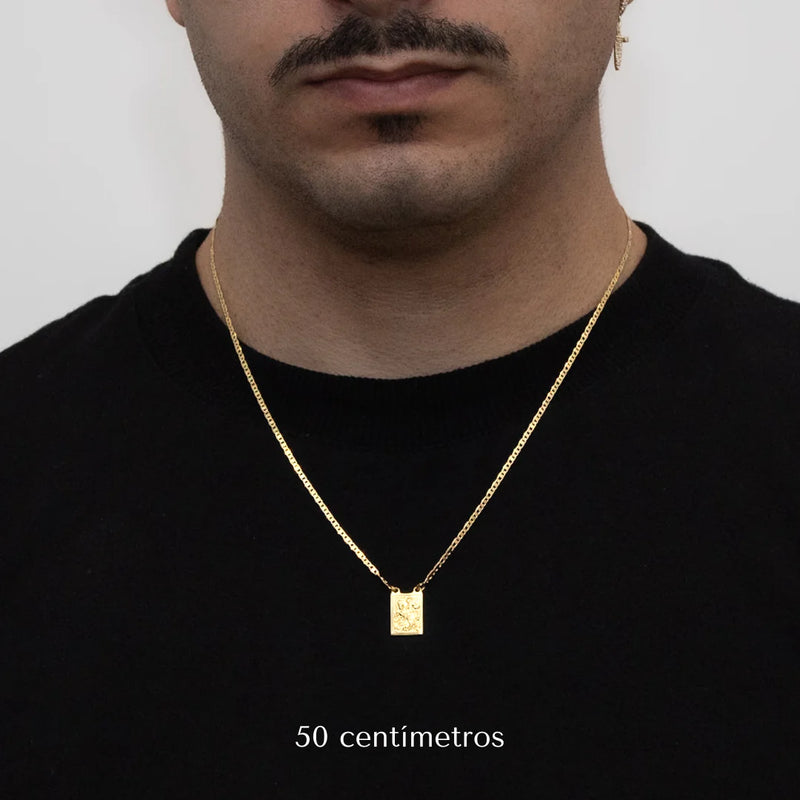 Escapulário São Jorge Banhado a Ouro 18k