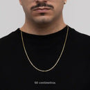 Cadena Piastrina de 2 mm bañada en oro de 18 k