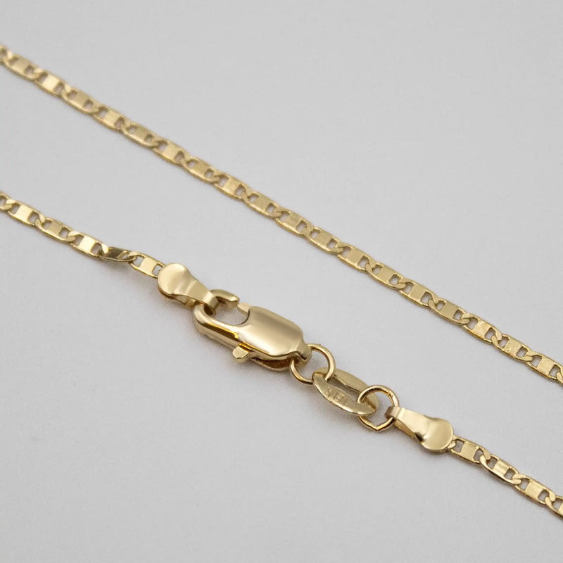 Cadena Piastrina de 2 mm bañada en oro de 18 k