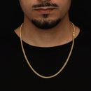 Cadena cubana de 4 mm bañada en oro de 18 quilates.