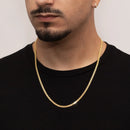 Cadena de candado doble de 3,5 mm chapada en oro de 18 quilates