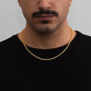 Cadena con candado Cartier de 3,5 mm chapada en oro de 18 quilates