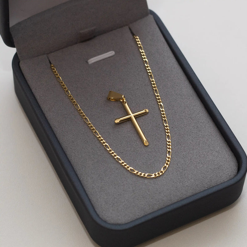 Pingente Cruz Lisa Banhado a Ouro 18k