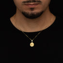 Colgante de San Benito 15 mm x 15 mm chapado en oro de 18 k