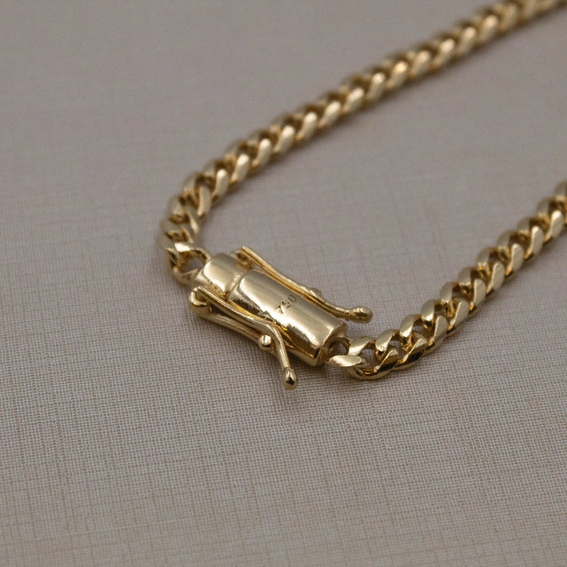 Corrente Cuban 4mm banhado a ouro 18k