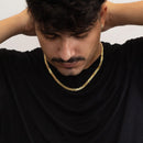 Cadena doble Grumet de 5,5 mm bañada en oro de 18 k