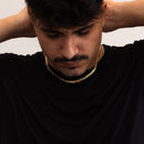 Cadena laminada de 5,5 mm bañada en oro de 18 quilates