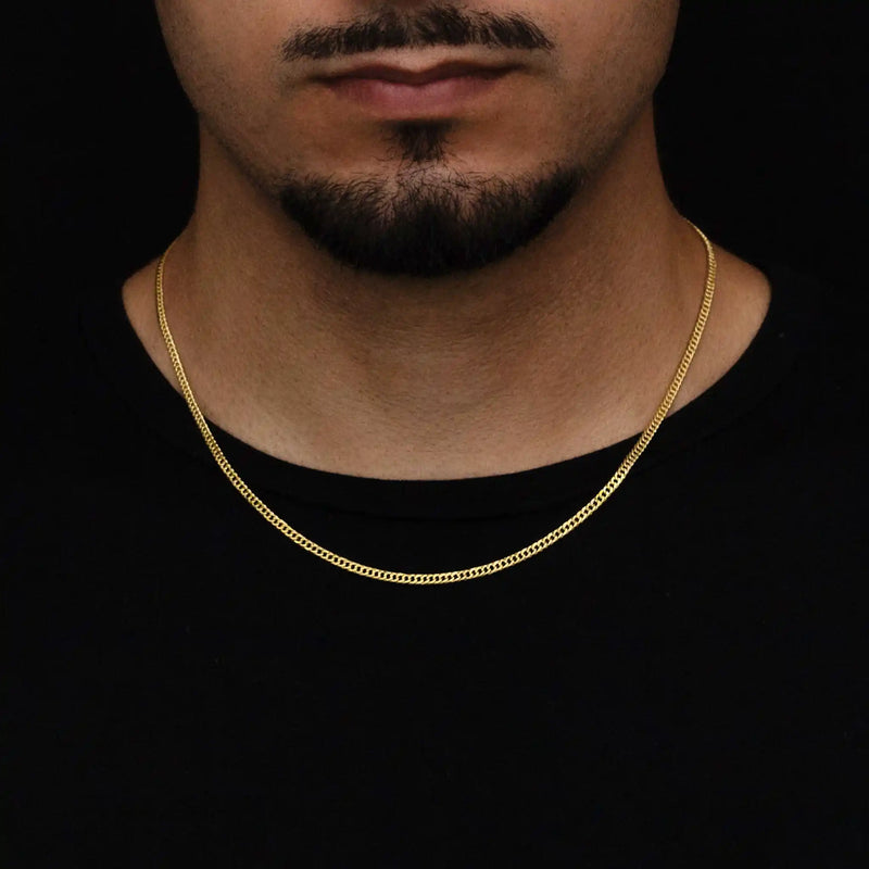 CORRENTE GRUMET DUPLO 3MM BANHADO A OURO 18K