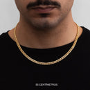 Cadena doble Grumet de 5,5 mm bañada en oro de 18 k