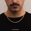 Cadena de ciempiés de 4,5 mm chapada en oro de 18 k